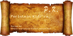 Perlstein Klára névjegykártya