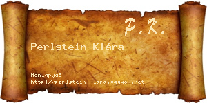 Perlstein Klára névjegykártya