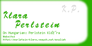 klara perlstein business card